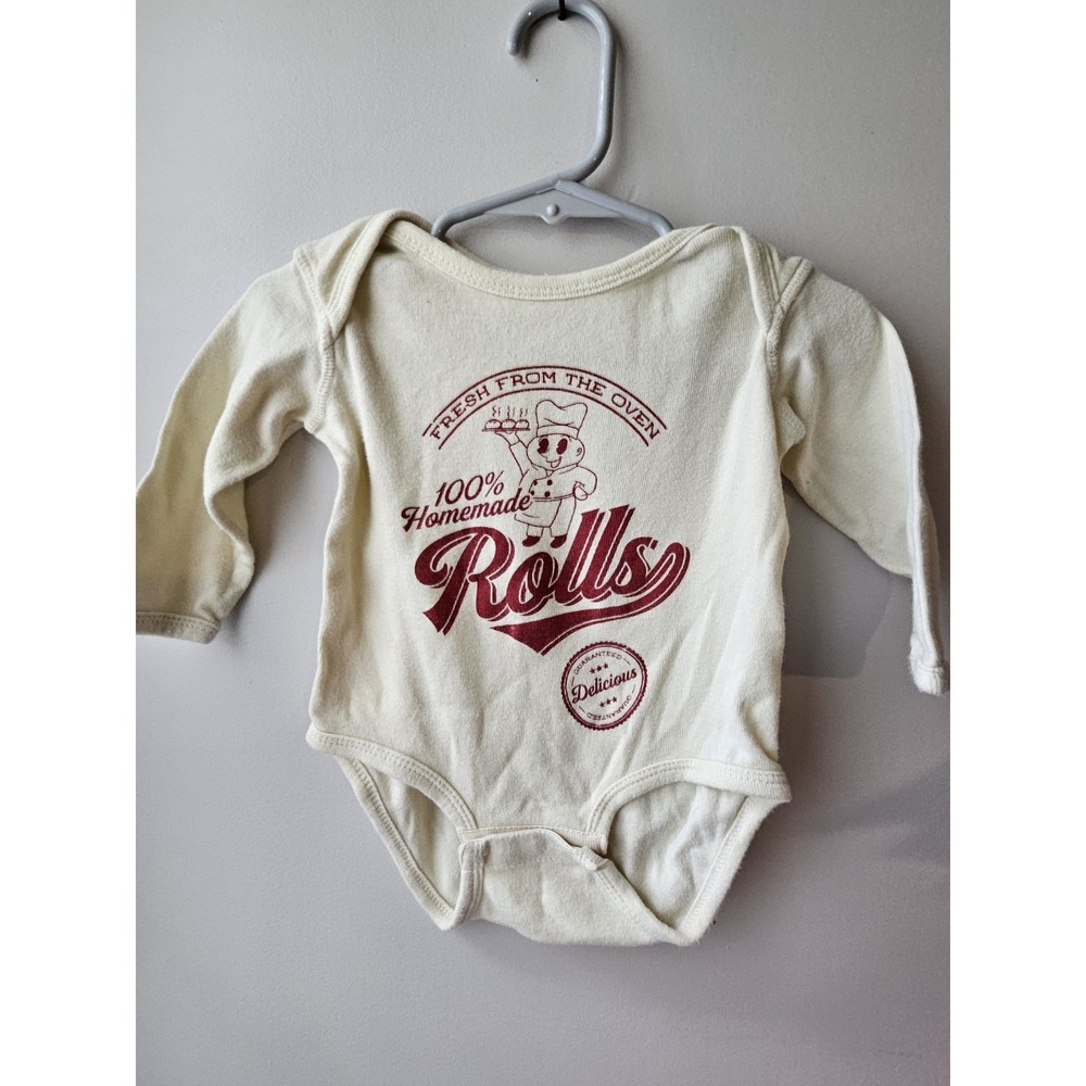 Carters 2‎ Bodysuits Nacy/ Cream Homemade Rolls 6-9M - Picture 2 of 10